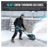 Retails for $130! Electric Cordless Snow Shovel, Snow Blower Cordless, 13"x6" Clearing Path, Directional Plate & Auxiliary Handle, Snowblower Electric Snow Blower Battery Powered (2*4.0Ah Batteries & 