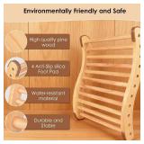 Sauna Backrest Wooden Sauna Accessories  Assembly Required  Non-slip Comfort Sauna Backrest Ergonomic S-shaped Sauna Backrest Relaxes the Back Pine Sauna Backrest Suitable for Sauna Environment
