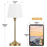 Cordless Table Lamp Rechargeable Gold - 1 Pack Brass 4000mAH Battery Operated Lamp for Decor, 3000K Stepless Dimming Touch Control Wireless Lamp for Bedroom, Dining Table, Counter, Living Room