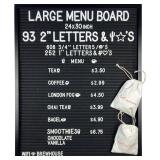 Large All Black Felt Letter Board | 24"x30" Classy Black Frame with 953 White Letters, Emojis & Characters | Premium Changeable Sign Boards for Price List Message Letterboard