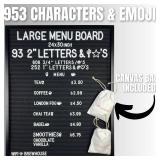 Large All Black Felt Letter Board | 24"x30" Classy Black Frame with 953 White Letters, Emojis & Characters | Premium Changeable Sign Boards for Price List Message Letterboard
