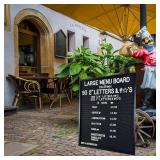 Large All Black Felt Letter Board | 24"x30" Classy Black Frame with 953 White Letters, Emojis & Characters | Premium Changeable Sign Boards for Price List Message Letterboard