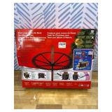 Christmas Train with Light and Sound, Hanging Christmas Train with Locomotive, Coal Wagon, Carriage, Sleigh and Tracks, Realistic for