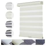 Persilux Custom Size Cordless Zebra Blinds for Windows with Jacquard Pattern Insulated Roller Shades Light Filtering Sheer Window Shades for Home, Office and Door Cream