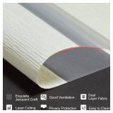 Persilux Custom Size Cordless Zebra Blinds for Windows with Jacquard Pattern Insulated Roller Shades Light Filtering Sheer Window Shades for Home, Office and Door Cream