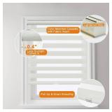 Persilux Custom Size Cordless Zebra Blinds for Windows with Jacquard Pattern Insulated Roller Shades Light Filtering Sheer Window Shades for Home, Office and Door Cream