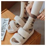 6 Pair Cute Cotton Kawaii Bear Ankle Socks - Preppy Ruffle Japanese Thick Fall Vintage Crew Socks for Women