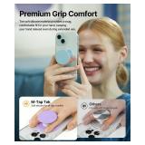 Sinjimoru for MagSafe Phone Grip, Plastic Magnetic Finger Grip for iPhone 17/16/15/14/13, Comfortable One-Touch Holding, M-Tap Tok White