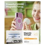 Sinjimoru for MagSafe Phone Grip, Plastic Magnetic Finger Grip for iPhone 17/16/15/14/13, Comfortable One-Touch Holding, M-Tap Tok White