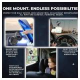 F&N Trading Inc F&N Magnetic Car Phone Mount with Suction Cup   360  Adjustable Holder for Windshield, Dashboard, Rear Windows   Rideshare & Backseat Entertainment (Black)