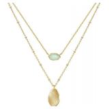 OZEL JEWELRY & GIFT Layered Gold Necklaces for Women - Crystal Colorful Delicate Cutting Pendant Necklace - 18K Gold Plated - Birthday Gifts (Made in Korea)