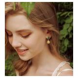 OZEL   Crystal Earrings for Women Dangle   14K Gold Plated Lightweight Daily Fashion Earrings