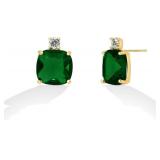 Cushion-Cut Crystal Stud Earrings   925 Silver Post, Gold-Plated, 9 Colors