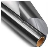 STATINT Window Film Privacy One Way Mirror Glass Tint Heat Control Sun UV Blocking Sliding Door Tinting Reflective Static Cling for Home, Black-Silver, 29.5 Inch X 6.5 Feet