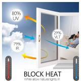 STATINT Window Film Privacy One Way Mirror Glass Tint Heat Control Sun UV Blocking Sliding Door Tinting Reflective Static Cling for Home, Black-Silver, 29.5 Inch X 6.5 Feet