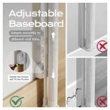 Retractable Baby Gate for Stairs, 55" Wide 38" High Pet Gate with Auto-Retract System, One-Hand Operation, Mesh Baby Gate for Doorways, Hallways, Decks, Indoor & Outdoor, White