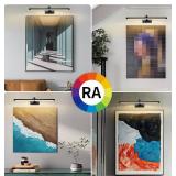 23.6 Inch Battery Operated Picture Lights for Wall Rechargeable Art Lighting for Paintings Wireless Gallery Lights with Remote Control and Dimmable Timed Off Black Wall Lights