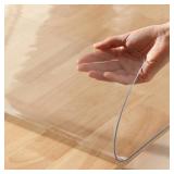 24 x 48 Inch Clear Plastic Dining Room Table Protector Tablecloth Desk Pad Mat Wooden Furniture Coffee Glass End Bed Sofa Side Bar Bistro Dinner Table Cloth Top Protection Cover Waterproof PVC Vinyl