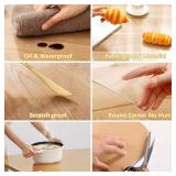 24 x 48 Inch Clear Plastic Dining Room Table Protector Tablecloth Desk Pad Mat Wooden Furniture Coffee Glass End Bed Sofa Side Bar Bistro Dinner Table Cloth Top Protection Cover Waterproof PVC Vinyl