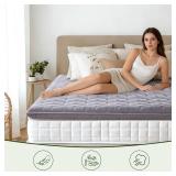 Premium Foam Twin Mattress Topper,Firm Mattress Topper for Back Pain,Provide Lasting Support,Thicken Bed Topper,Premium Gray(75 39Inches)