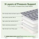 Premium Foam Twin Mattress Topper,Firm Mattress Topper for Back Pain,Provide Lasting Support,Thicken Bed Topper,Premium Gray(75 39Inches)