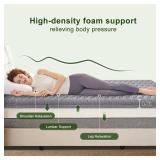 Premium Foam Twin Mattress Topper,Firm Mattress Topper for Back Pain,Provide Lasting Support,Thicken Bed Topper,Premium Gray(75 39Inches)