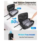 Zurligi Vacuum Backpack for Travel with Pump, 30-70L Expandable Vacuum Seal Compression Backpack, Casual Daypack, TSA-Lock(Vacuum Carry-On, Black)