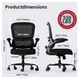 Retails for $120! TRALT Office Chair - Ergonomic Desk Chair with Adjustable Lumbar Support, Mesh Computer Chair, Executive Chairs for Home Office Comfortable Lumbar Support (Black)