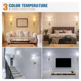 NIORSUN Battery Operated Wall Sconce Set of 2,Gold Rechargeable Wall Lights with 5200mAh Dimmable Bulbs and Remote,10 Colors Wireless Wall Lamps for Bedroom Living Room Hallway Decor
