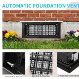 Automatic Crawl Space Vent 8x16 Inch, Auto Open/Close Foundation Vent Cover for Freeze Protection & Energy Saving | Easy Install Crawlspace Vents Replacement (Black, 1 Pack)