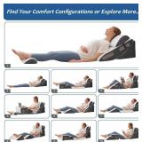 6PCS Wedge Pillow Set for After Surgery, Bed Wedge Pillow Post Surgery, Bed Pillows for Sitting Up, Sleeping, Acid Relux, Memory Foam Back Pillow, Beds Wedges & Body Positioners, White/Grey