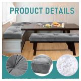 BALAPET Breakfast Nook Cushions Set 4 Piece Cushion Pad Set for Kitchen Breakfast Dining Nook,Shredded Foam Support Fits in Sets with Corner Benches, Mid Century Modern Small Dining Table Sets(Gray)