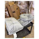 BALAPET Breakfast Nook Cushions Set 4 Piece Cushion Pad Set for Kitchen Breakfast Dining Nook,Shredded Foam Support Fits in Sets with Corner Benches, Mid Century Modern Small Dining Table Sets(Gray)