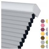 Persilux Custom Size Cellular Shades Cordless Blackout Roller Shades Bottom up Pleated Window Blinds Thermal Insulated Honeycomb Blinds for Windows, Home and Office Dark Grey