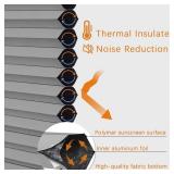 Persilux Custom Size Cellular Shades Cordless Blackout Roller Shades Bottom up Pleated Window Blinds Thermal Insulated Honeycomb Blinds for Windows, Home and Office Dark Grey