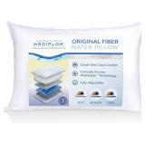 Mediflow Fiber: The First & Original Water Pillow, clinically Proven to Reduce Neck Pain & Improve Sleep. Therapeutic, Ideal for People Looking for Proper Neck Support