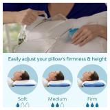 Mediflow Fiber: The First & Original Water Pillow, clinically Proven to Reduce Neck Pain & Improve Sleep. Therapeutic, Ideal for People Looking for Proper Neck Support