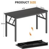 Retails for $117! DlandHome 47 inches Folding Table Computer Desk Portable Activity Conference Table Home Office Desk, Fully Assembled Black DND-ND5-120BB