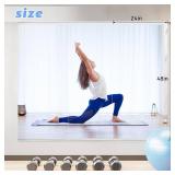 2 PCS Tempered Glass Home Gym Mirror 48 x 24 Inch (Each), Full Length Wall Mounted & Frameless Full Mirror for Gym, Yoga Studio, Dancing Studio