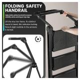 XinSunho 4 Step Ladder, Foldable Handrail & Tool Tray Stool Ladders with Anti-Slip Wide Pedal, 660 lbs Sturdy Steel Ladder for Home Kitchen and Outdoor