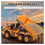 DOUBLE E Volvo RC Dump Truck Toy for Kids, Articulated Hauler, Remote Control Construction Toys Vehicles with Lights, Birthday Gifts Ideas for Boys Age 6 7 8 9 10 Year Old and up