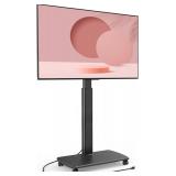 Retails for $115! FITUEYES Rolling TV Stand with Power Outlets, Swivel Portable TV Stand for 32-70 Inch LCD LED OLED Flat/Curved Panel Screen TVs, Height Adjustable&Wood Base, Mobile TV cart Holds up 