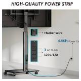 Retails for $115! FITUEYES Rolling TV Stand with Power Outlets, Swivel Portable TV Stand for 32-70 Inch LCD LED OLED Flat/Curved Panel Screen TVs, Height Adjustable&Wood Base, Mobile TV cart Holds up 