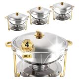 Retails for $230! Beviliu 8QT Chafing Dishes for Buffet 4 Pack, Ultra-Large Capacity Warming Trays for Large Gatherings, 8QT Food Warmers for Parties Buffet, Catering Supplies Buffet Display Chafing D