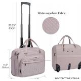 EMPSIGN Rolling Laptop Bag Women with Wheels, Briefcase for Women Fits Up to 15.6 Inch Laptop Briefcase on Wheels, Water-Repellent Overnight Rolling Computer Bag with RFID Pockets, Grey Pink