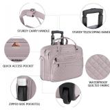 EMPSIGN Rolling Laptop Bag Women with Wheels, Briefcase for Women Fits Up to 15.6 Inch Laptop Briefcase on Wheels, Water-Repellent Overnight Rolling Computer Bag with RFID Pockets, Grey Pink