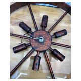 Farmhouse Round Semi Flush Mount Ceiling Light Red Rust Finish Dining Room Lighting Fixture Vintage Metal Ceiling Chandelier for Kitchen Bedroom 6 Light E12  18 Inches (6 Light)