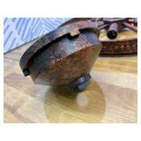 Farmhouse Round Semi Flush Mount Ceiling Light Red Rust Finish Dining Room Lighting Fixture Vintage Metal Ceiling Chandelier for Kitchen Bedroom 6 Light E12  18 Inches (6 Light)