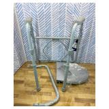 Drive Medical 11148-1 Folding Steel Bedside Commode Chair, Portable Toilet, Supports Individuals Weighing Up To 350 Lbs, with 7.5 Qt. Bucket and 13.5 Inch Seat, Grey