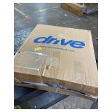 Drive Medical 11148-1 Folding Steel Bedside Commode Chair, Portable Toilet, Supports Individuals Weighing Up To 350 Lbs, with 7.5 Qt. Bucket and 13.5 Inch Seat, Grey